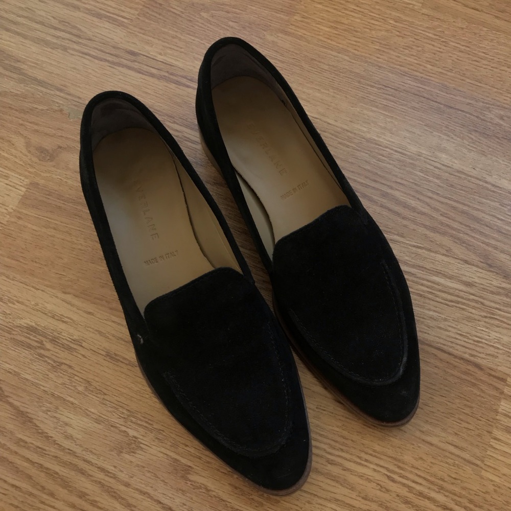 everlane modern loafer black suede size 6.5